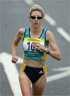 Australia's Kerryn Mccann on her way to victory in the Women's Marathon